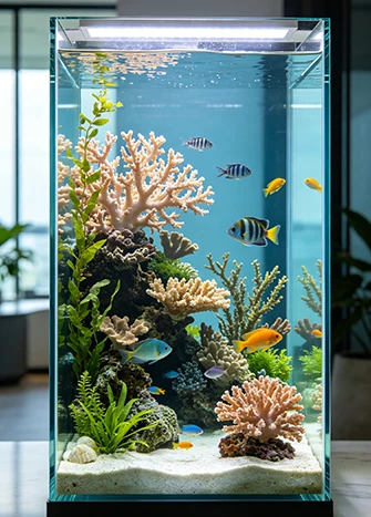 Grand aquarium en verre